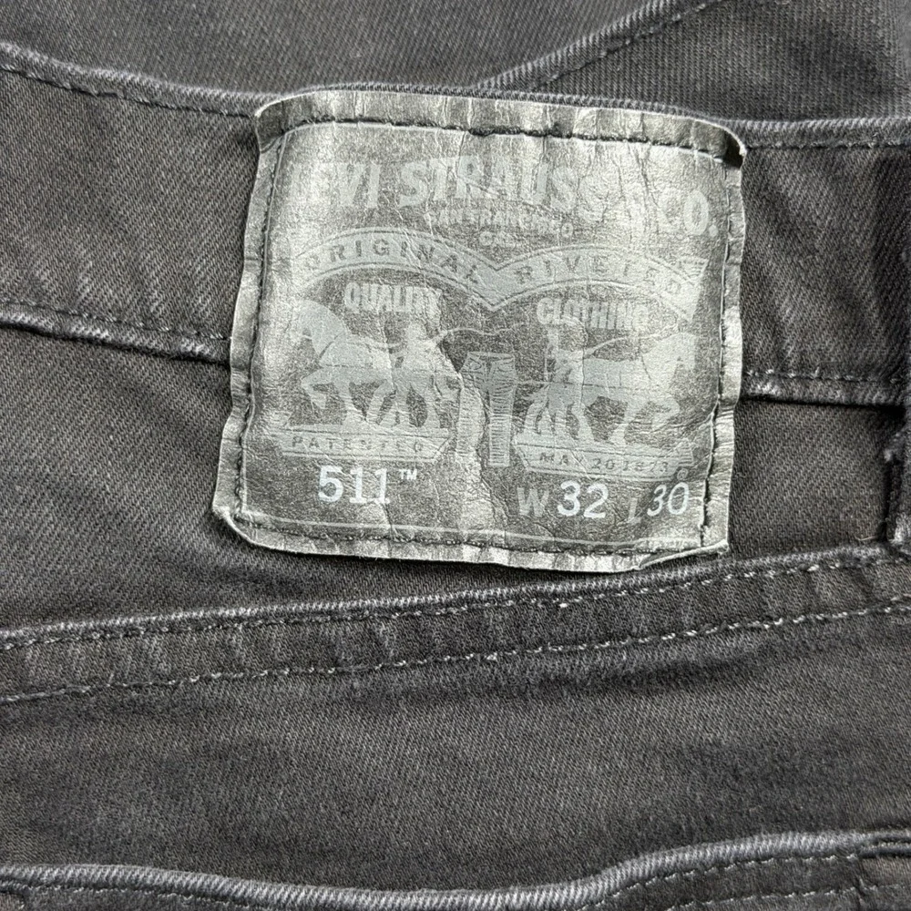 Levis 511 Slim Fit Black Jeans Mens Size 32x30 04511-1907 Stretch Denim